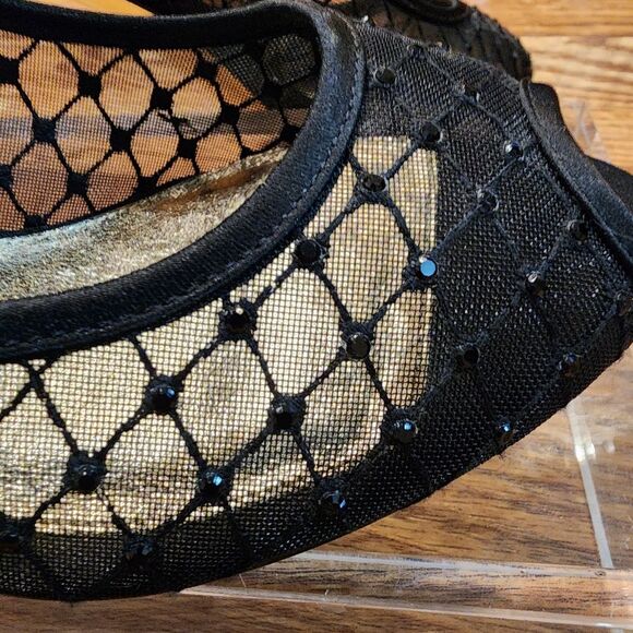 Adrianna Papell Black Mesh Open Toe Jamie Heels Womens Size 7.5M - Picture 8 of 11